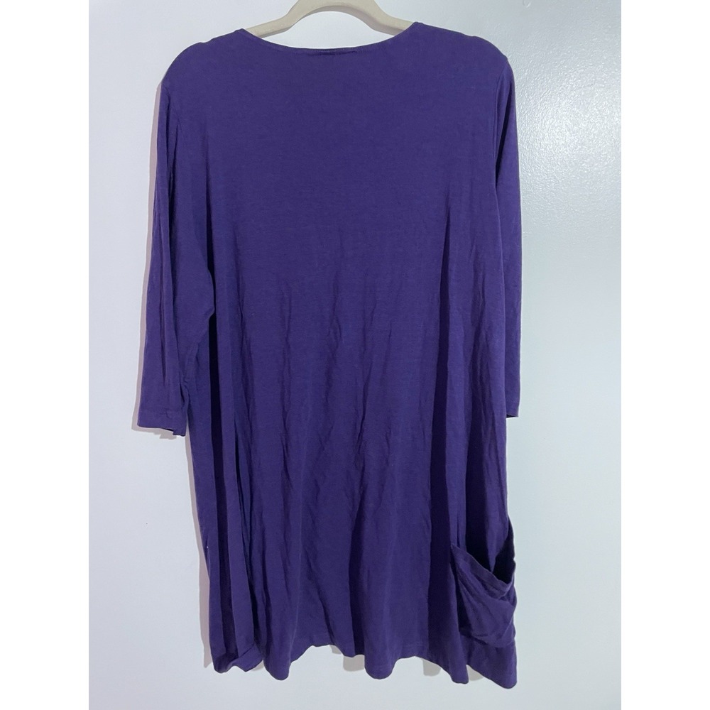 Bryn Walker Tunic Dress Large Purple Lagenlook Artsy Boho Minimalist USA - Picture 9 of 13